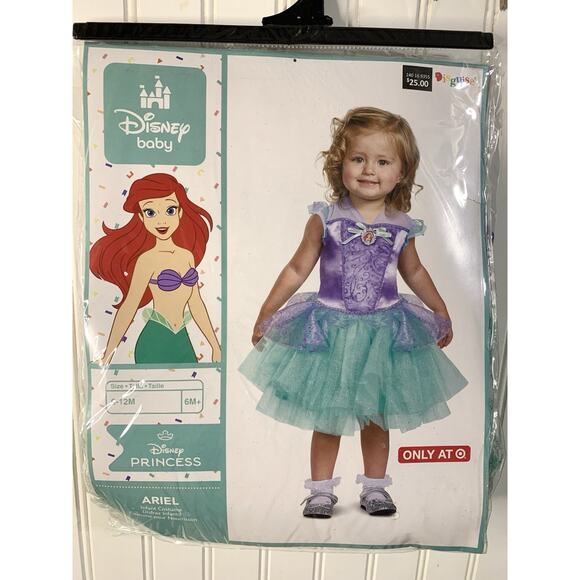 Disney Baby Ariel Halloween Costume Size 6M+ (6-12M) - NEW Tutu Dress Mermaid - Picture 1 of 4